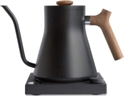 Fellow Stagg EKG Electric Gooseneck Kettle - Pour-Over Coffee and Tea Kettle - Stainless Steel Kettle Water Boiler - Quick Heating Electric Kettles for Boiling Water - Matte Black With Walnut Handle