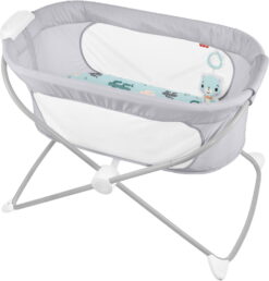 Fisher-Price Soothing View Vibe Bassinet Portable Baby Crib with Music & Vibrations, Cool Cactus 