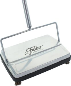 Fuller Brush 17034 Carpet & Floor Sweeper- Mini Stick Cleaner for Hardwood Surfaces, Wood Floors, Laminate Tile - Small & Portable - Cleans Dust Pet Hair - Electrostatic & Silent - Silver