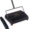 Fuller Brush Electrostatic Carpet & Floor Sweeper with Additional Rubber Rotor - 9" Cleaning Path - Lightweight - Ideal for Crumby & Wet Messes - Works On Carpets & Hard Floor Surfaces (Black)