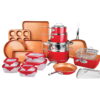 Gotham Steel 32 Piece Cookware Set, Bakeware and Food Storage Set, Nonstick Pots and Pans
