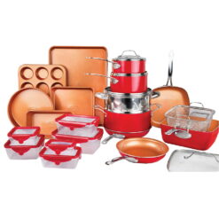 Gotham Steel 32 Piece Cookware Set, Bakeware and Food Storage Set, Nonstick Pots and Pans