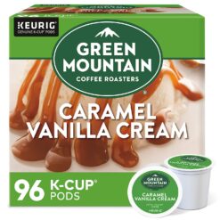 Green Mountain Coffee Roasters Caramel Vanilla Cream, Single-Serve Keurig K-Cup Pods, Flavored Light Roast Coffee, 96 Count