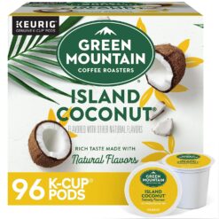 Green Mountain Coffee Roasters Island Coconut, Single-Serve Keurig K-Cup Pods, Flavored Light Roast Coffee, 24 Count (Pack of 4)