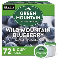 Green Mountain Coffee Roasters Wild Mountain Blueberry, Single-Serve Keurig K-Cup Pods, Flavored Light Roast Coffee, 72 Count