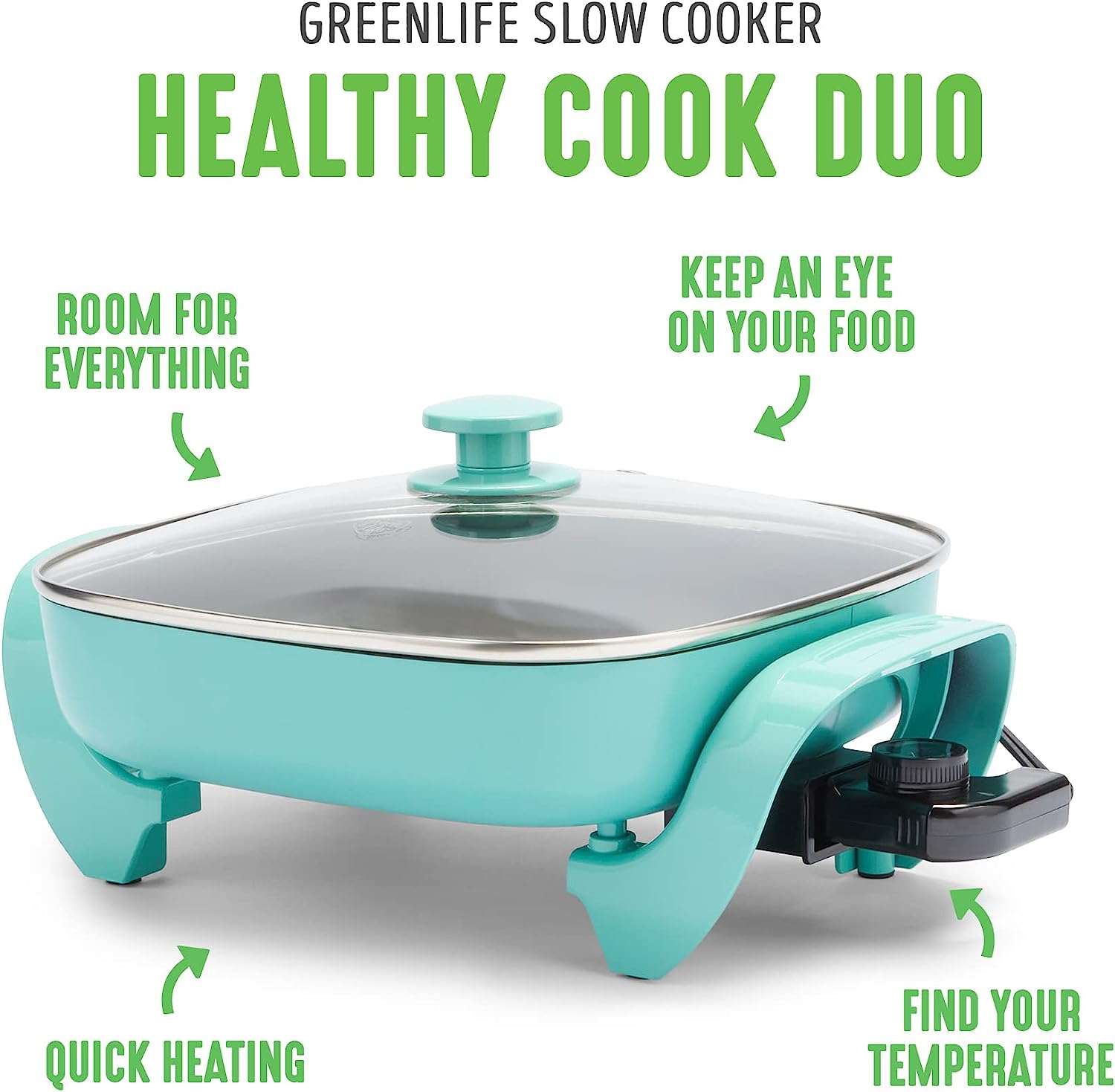 GreenLife Healthy Duo Slow Cooker, Black