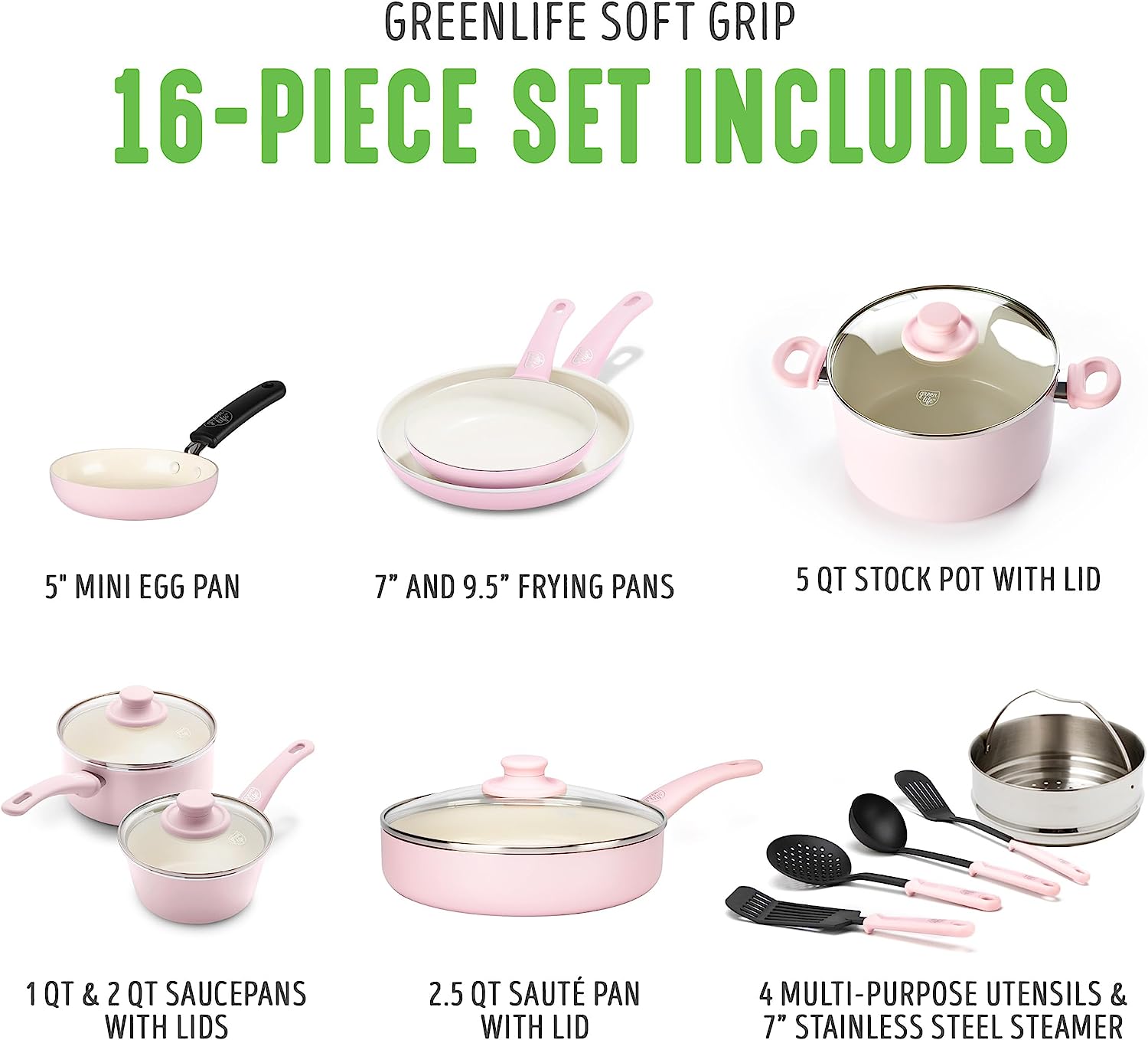 GreenLife Soft Grip Healthy Ceramic Nonstick, 7 And 10 Frying Pan Skillet  Set, PFAS-Free, Dishwasher Safe & Reviews