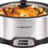 Hamilton Beach 33662 Programmable Slow Cooker with 6 Quart Stovetop-Safe Sear & Cook Crock, Silver