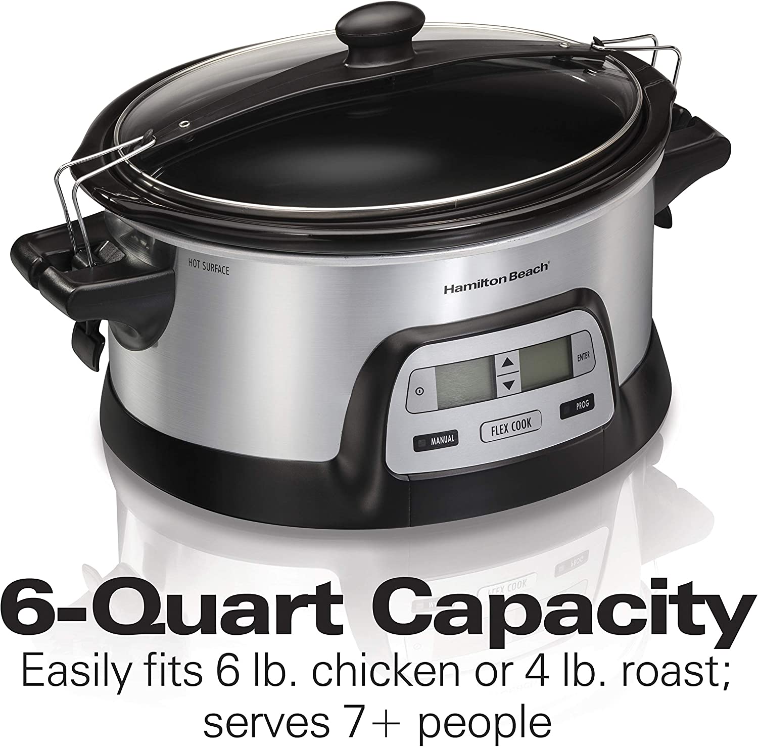 7 Quart Portable Programmable Slow Cooker with Timer and Locking Lid
