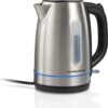 Hamilton Beach Electric Tea Kettle, Water Boiler & Heater, 1.7 Liter, Cordless Serving, 1500 Watts for Fast Boiling, Auto-Shutoff and Boil-Dry Protection, Stainless Steel with LED Light Ring (41037)