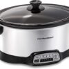 Hamilton Beach Programmable Slow Cooker with Flexible Easy Programming, 5 Cooking Times, Dishwasher-Safe Crock, Lid, 7 Quart, Silver