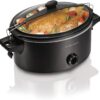 Hamilton Beach Stay or Go Portable Slow Cooker with Lid Lock, Dishwasher-Safe Crock, 6-Quart, Black 33261