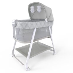 Ingenuity Lullanight Soothing Bassinet for Baby with Locking Wheels & Night Light, Newborn to 5 Months - Gem