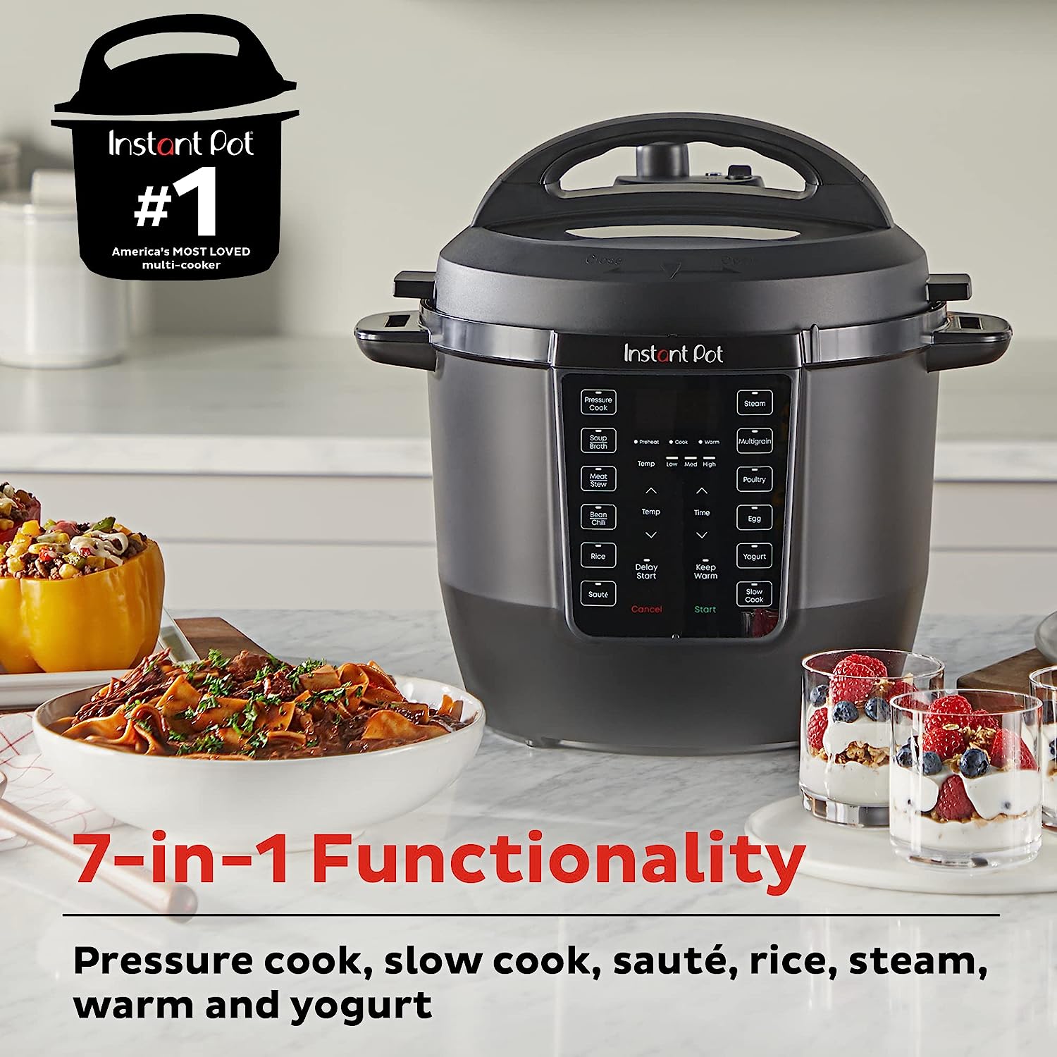 Instant Pot RIO, Formerly Known as Duo, 7-in-1 Electric Multi-Cooker,  Pressure Cooker, Slow Cooker, Rice Cooker, Steamer, Sauté, Yogurt Maker, &  Warmer, Includes App With Over 800 Recipes, 6 Quart