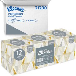 Kleenex® Professional Facial Tissue Cube for Business (21200), Upright Face Tissue Box, 12 Bundles/Case, 3 Boxes/Bundle, 36 Boxes/Case