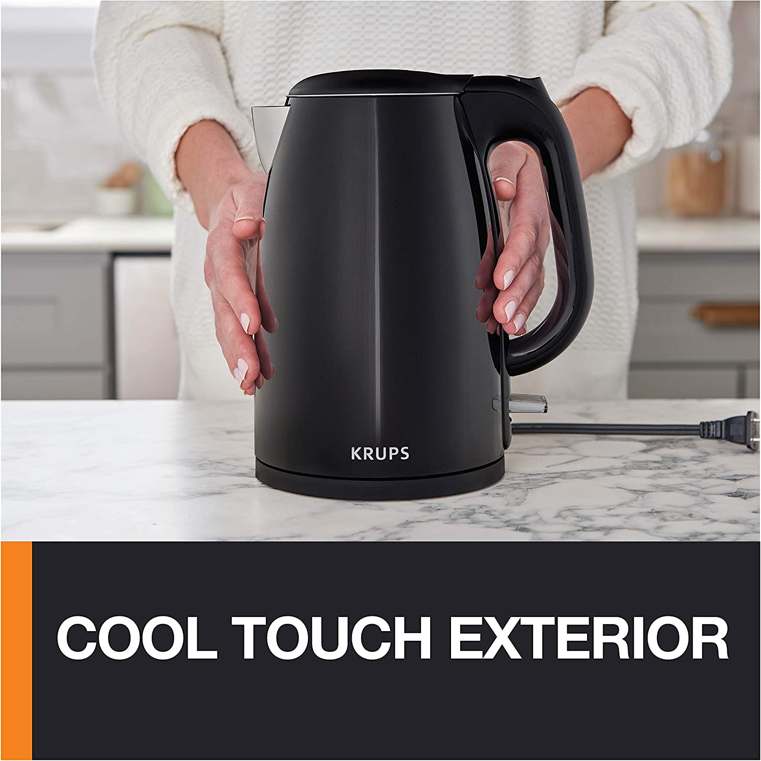 Krups Cool Touch Plastic and Stainless Steel Electric Kettle 1.5