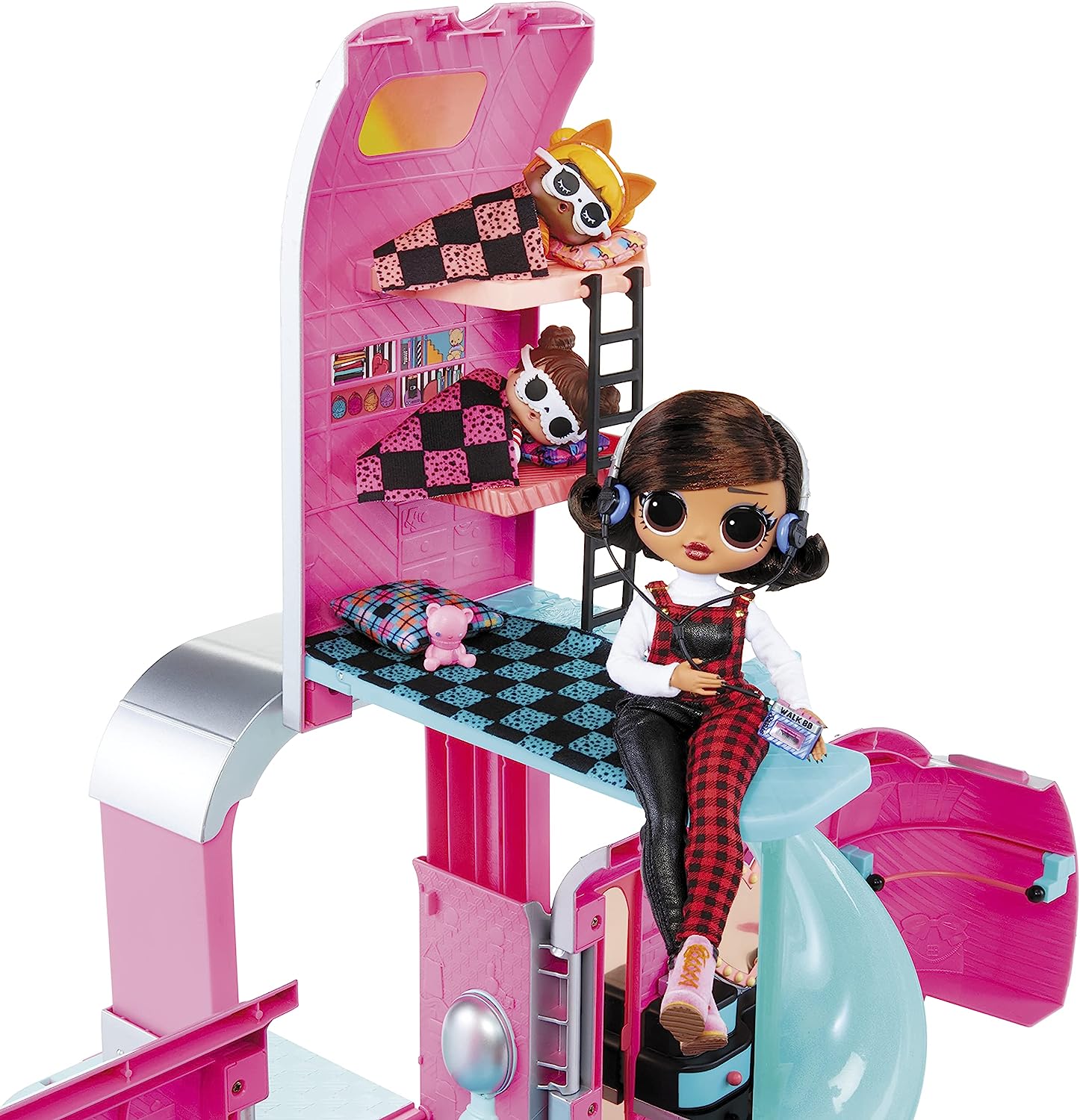 LOL Surprise OMG Glamper Fashion Camper Doll Playset with 55+ Surprises,  Fully-Furnished with Light Up Pool, Water Slide, Bunk Beds, Cafe, BBQ  Grill, DJ Booth - Gift Toy for Girls Ages 4