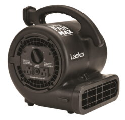 Lasko 3-Speed Super Fan Max Air Mover Floor Fan with Outlets, SF-20-BK, Black