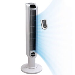 Lasko Portable 3-Speed Oscillating Tower Fan with Timer and Remote Control, 2510, White