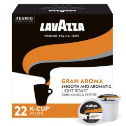 Lavazza Gran Aroma Single-Serve Coffee K-Cup® Pods for Keurig® Brewer, 22 Count (Pack of 4) Balanced light roast with floral aroma and notes of citrus, 100% Arabica