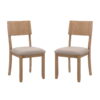 Linon Jamil Upholstered Dining Chair, Set of 2, Gray Wash