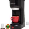 Mixpresso 2 in 1 Coffee Brewer, Single Serve and K Cup Compatible & Ground Coffee,Compact Size Mini Coffee Maker, Quick Brew Technology (14 oz) (black)
