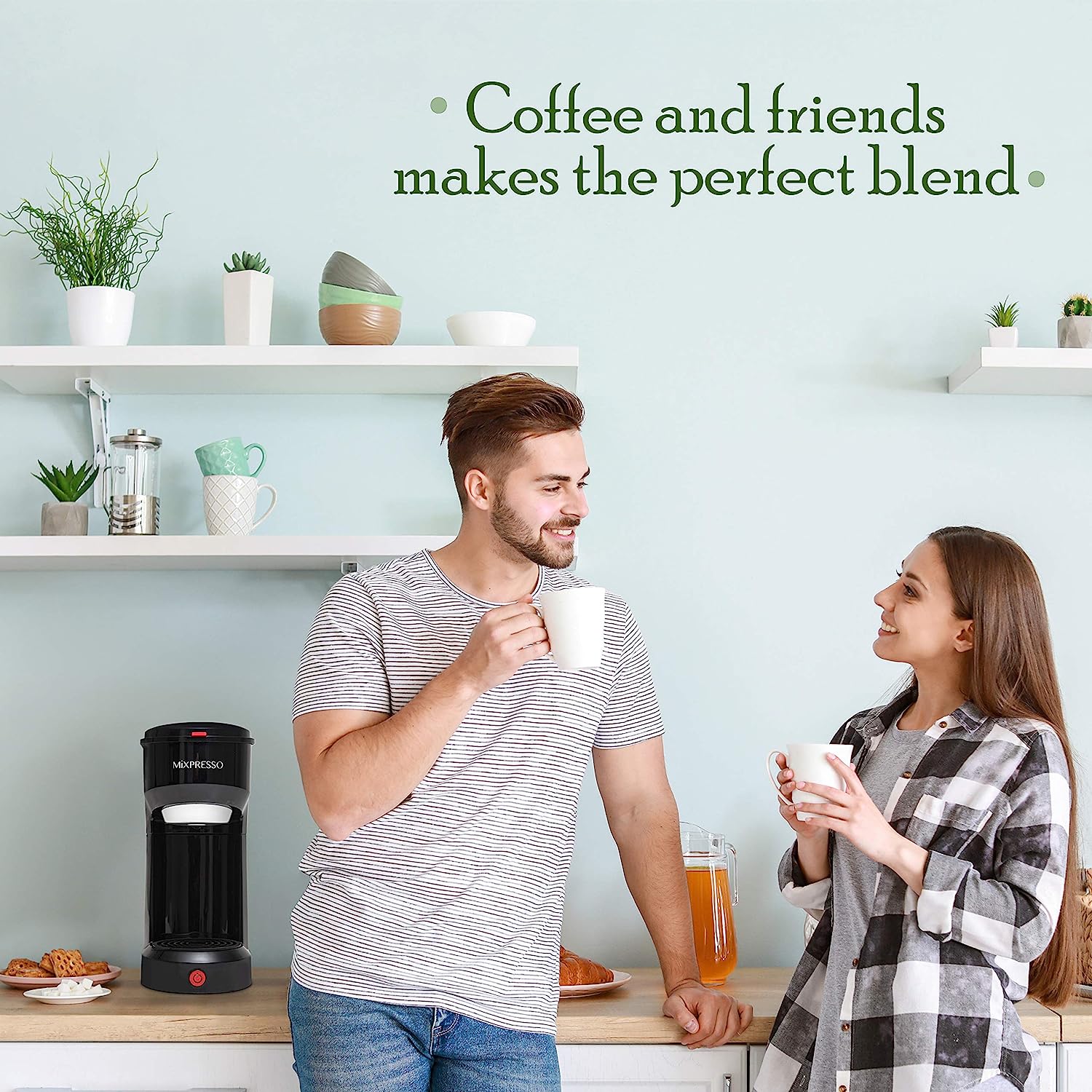 Mixpresso 2 in 1 Coffee Brewer, Single Serve Coffee Maker K Cup Compatible  & Ground Coffee, Personal Coffee Maker Compact Mini Coffee Maker, Quick