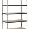 Muscle Rack 48"W x 24"D x 72"H 5-Shelf Steel Freestanding Shelves, Silver-Vein