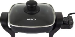 Nesco ES-08 Electric Skillet, 8 inch, 800 watts, Black