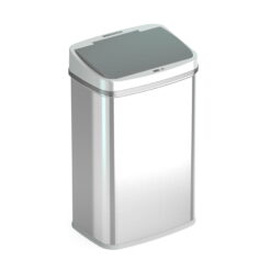 Nine Stars 13.2 Gallon Trash Can, Touchless Kitchen Trash Can, Stainless Steel with Gunmetal Trim
