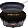 Nuwave Gold Precision Induction Cooktop, Portable, Powerful Large 8” Heating Coil, 12” Shatter-Proof, Heat-Resistant Ceramic Glass Surface, 10.5” Duralon Healthy Ceramic Non-Stick Fry Pan Included