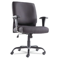 OIF Big and Tall Mid-Back Swivel/Tilt Chair, Fabric, Black
