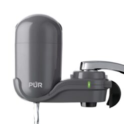 PUR PLUS Faucet Mount Water Filtration System, Gray with 2 Mineral Core Filters