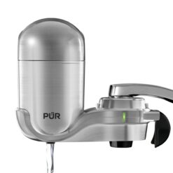 PUR PLUS Faucet Mount Water Filtration System, Stainless Steel – Vertical for Crisp, Refreshing Water, FM4000B