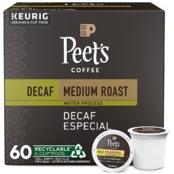 Peet's Coffee, Medium Roast Decaffeinated Coffee K-Cup Pods for Keurig Brewers - Decaf Especial 60 Count (6 Boxes of 10 K-Cup Pods)