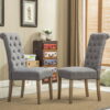 Roundhill Furniture Habit Dining Chair, Set of 2, Gray