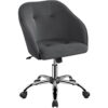 SMILE MART Modern Velvet Adjustable Swivel Office Chair, Gray
