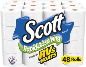 Scott Rapid Dissolving Toilet Paper, 4 Rolls (Pack of 12)