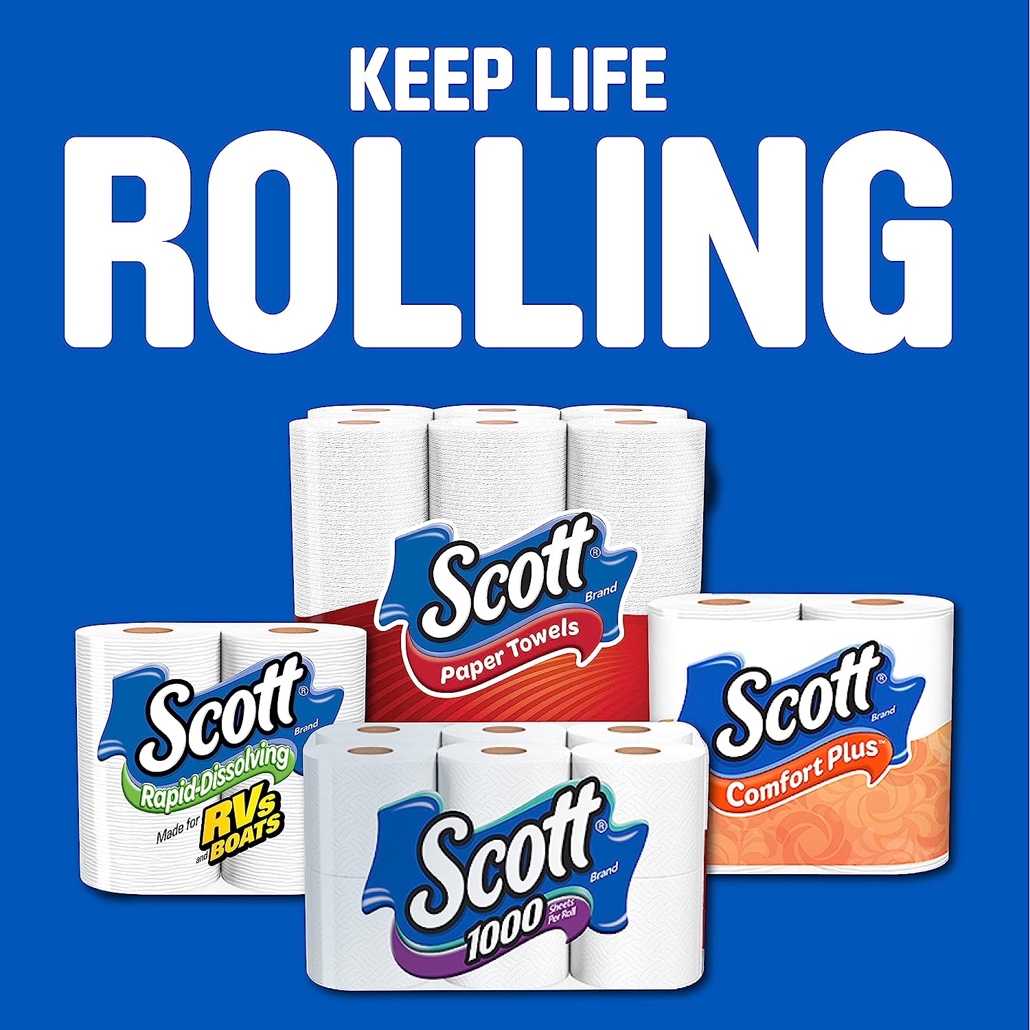 Scott Trusted Clean Toilet Paper, 32 Regular Rolls, Septic-Safe Toilet  Tissue, 1-Ply Rolls