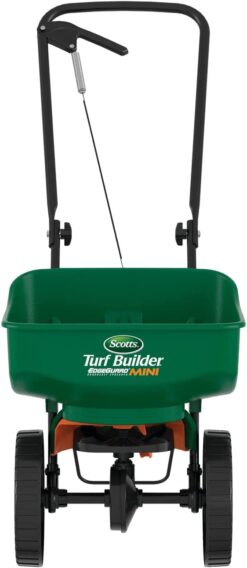 Scotts Turf Builder EdgeGuard Mini Broadcast Spreader - Holds Up to 5,000 sq. ft. of Lawn Product, Green