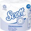 Scott® Professional 100% Recycled Fiber Standard Roll Toilet Paper (13217), with Elevated Design, 2-Ply, White, Individually wrapped rolls, 473 Count (Pack of 80), Total 37,840 Sheets