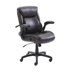 Serta Air Lumbar Bonded Leather Manager Office Chair, Brown Faux Leather