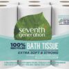 Seventh Generation Toilet Paper Recycled Bath Tissue 4-Pack 100% Recycled Paper 2-ply without Chlorine Bleach 12 Rolls