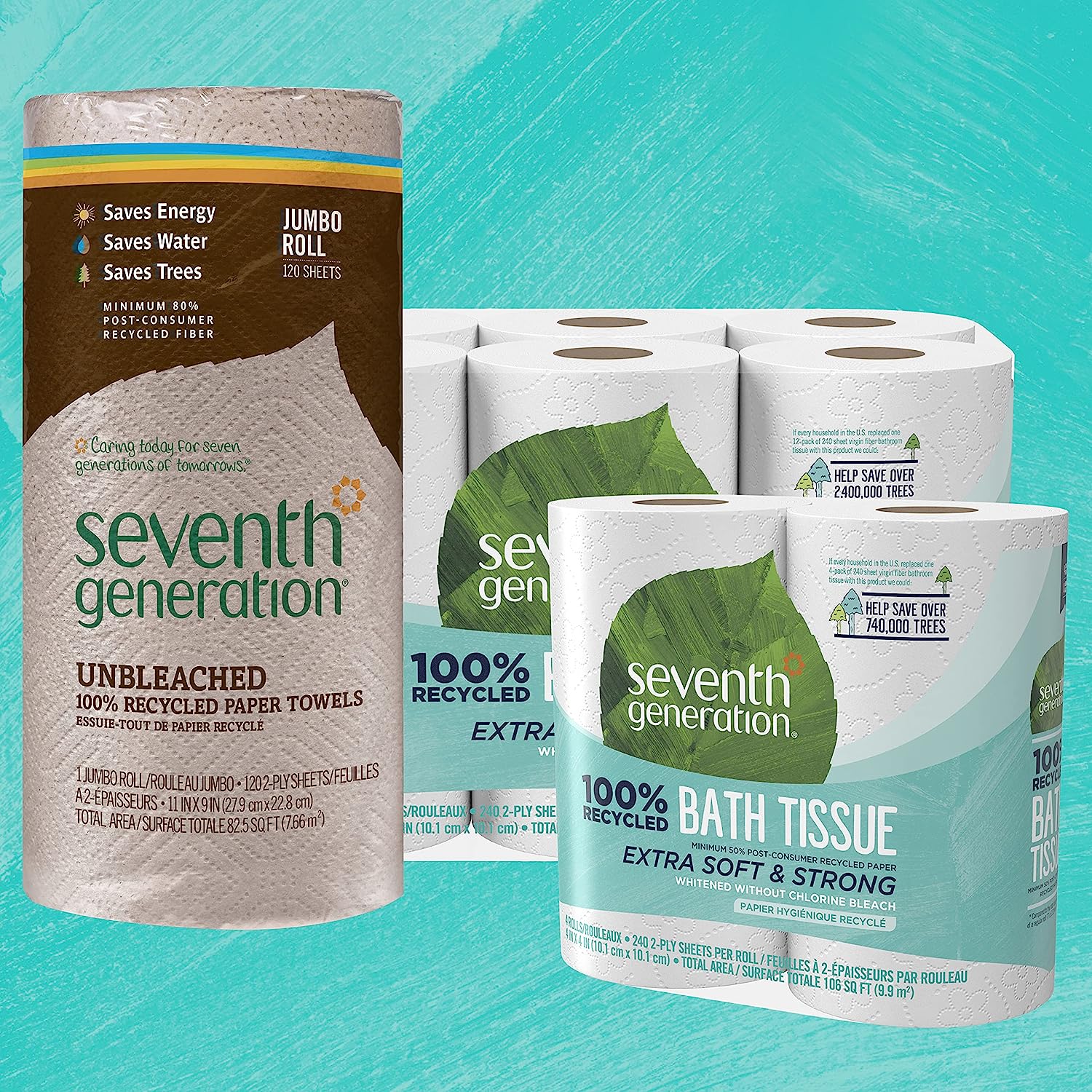  Seventh Generation Paper Towels 2-Ply 4 Pack 100% Recycled  Paper 6 Rolls : Health & Household