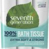 Seventh Generation Toilet Paper White Bathroom Tissue 2-ply 100% Recycled Paper without Chlorine Bleach 24 count, (Pack of 2)