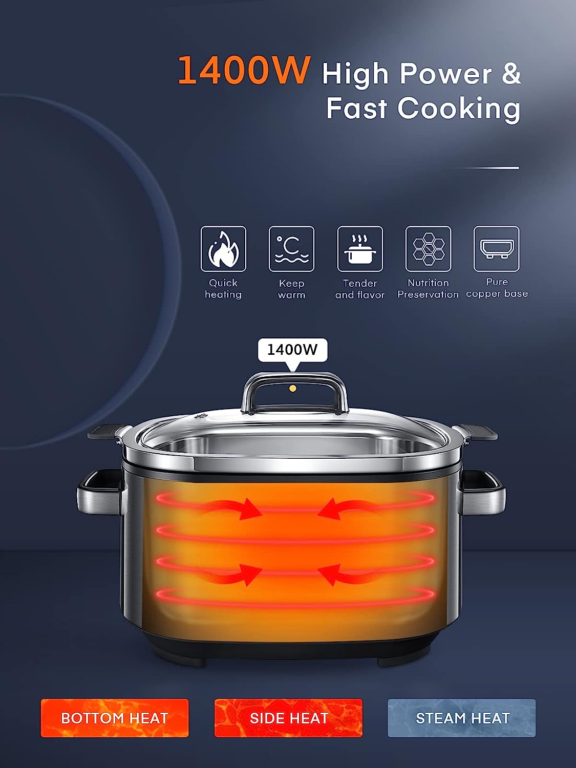 6 Qt. Digital Stainless Steel Slow Cooker | NESCO®