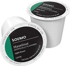 Solimo Light Roast Coffee Pods, Compatible with Keurig 2.0 K-Cup Brewers, Hazelnut Flavored, 100 Count (Pack of 1)
