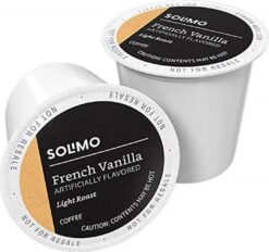 Solimo Light Roast Coffee Pods, French Vanilla Flavored, Compatible with Keurig 2.0 K-Cup Brewers, 100 Count