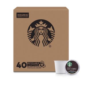 Starbucks Dark Roast K-Cup Coffee Pods — Caffè Verona for Keurig Brewers — 1 box (40 pods)