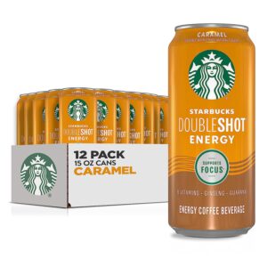 Starbucks Doubleshot Energy Drink Coffee Beverage, Caramel, 15 oz Cans (12 Pack)